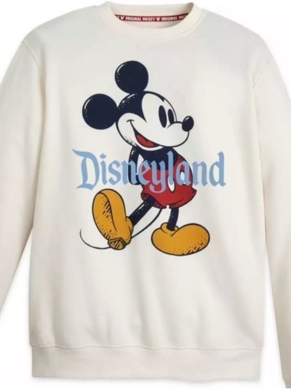 Disneyland Mickey Mouse Cream Off The Shoulder Graphic Sweatshirt